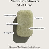 Konjac Body Cleansing Sponge · 3 Pack · Pure